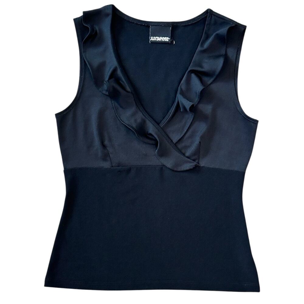 Y2k Juxtapose Ruffle Trim Top